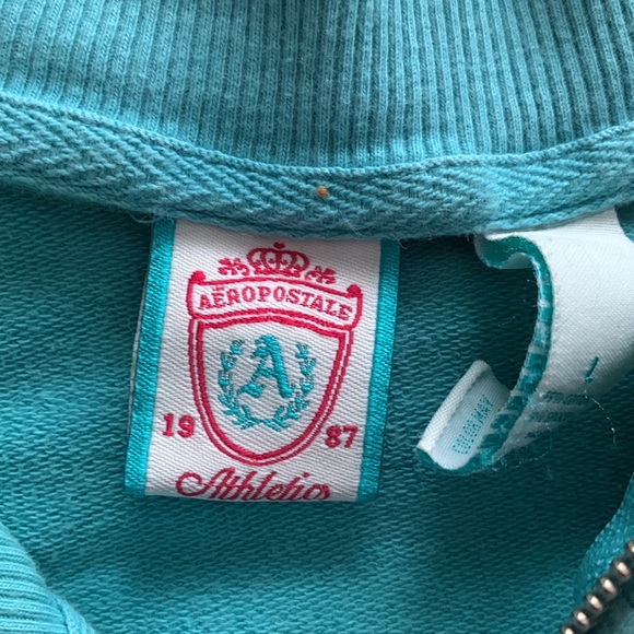 Aeropostale teal Bare cold shoulder zippered athletic jacket S M - Picture 3 of 8
